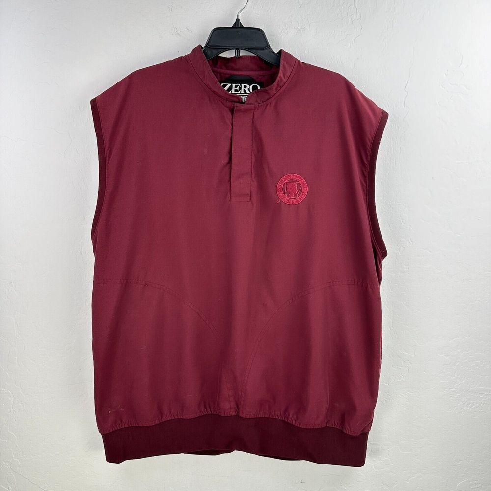 Zero Restriction Golf Outerwear Windbreaker Jacket Vest Mens L Red Button